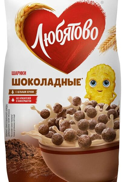 Готовый завтрак Любятово Шарики шоколадные 200г