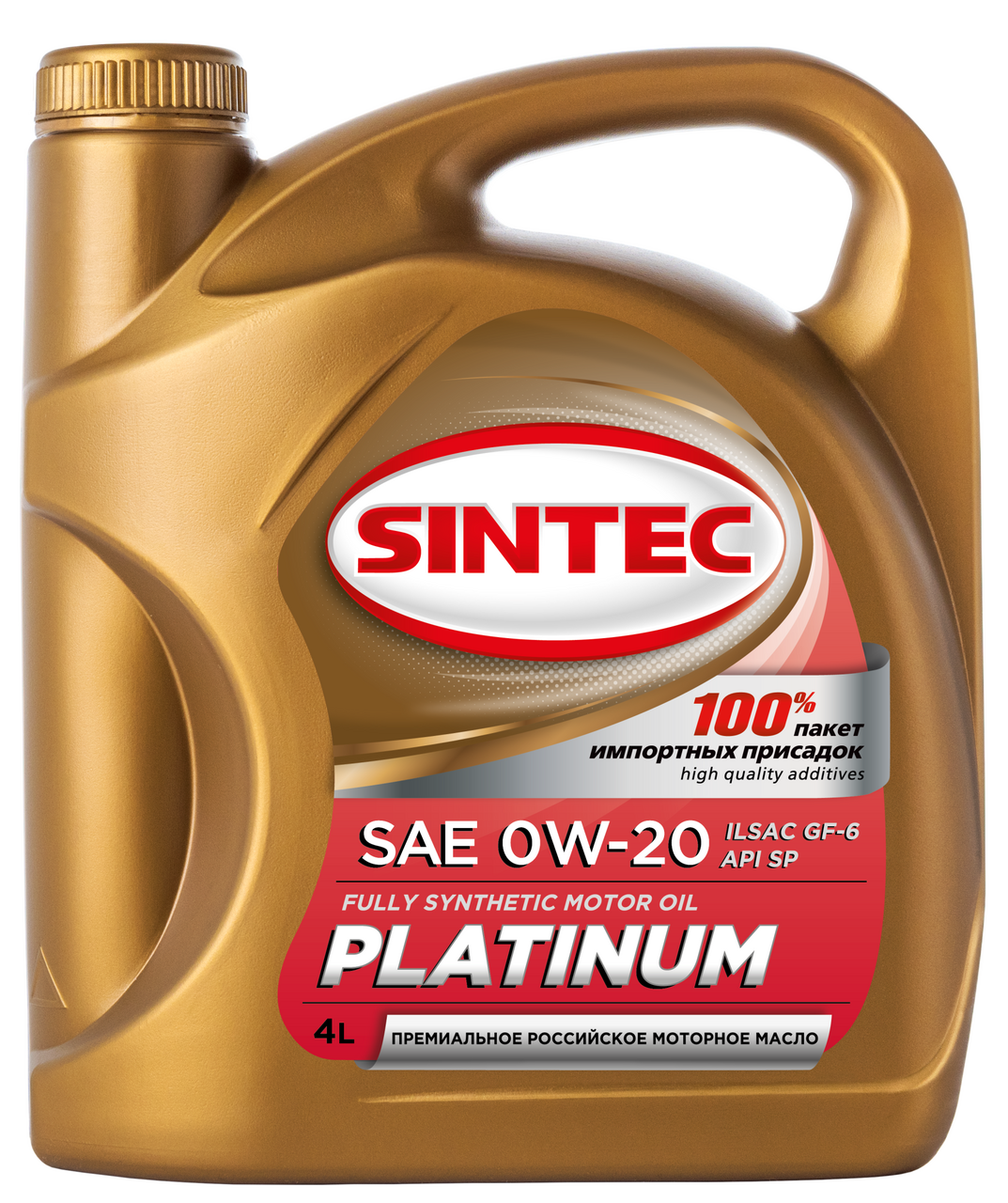

Масло моторное Sintec Platinum Sae 0W-20 Api SP синтетическое, 4 л.