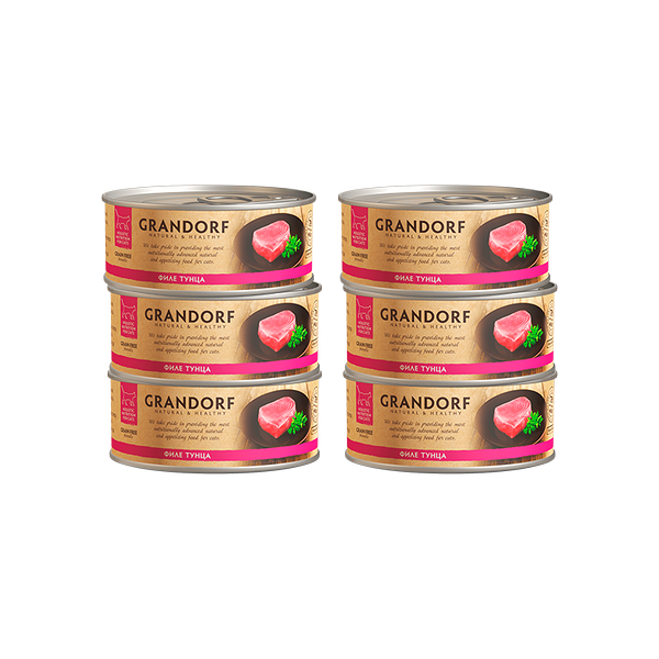 Корм для кошек GRANDORF Филе тунца конс. 70г (упаковка - 6 шт)