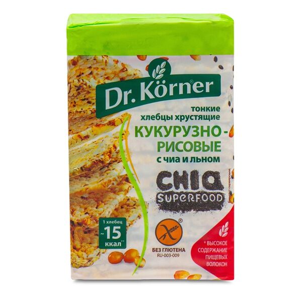 Хлебцы кукурузно-рисовые Dr. Körner с чиа и льном