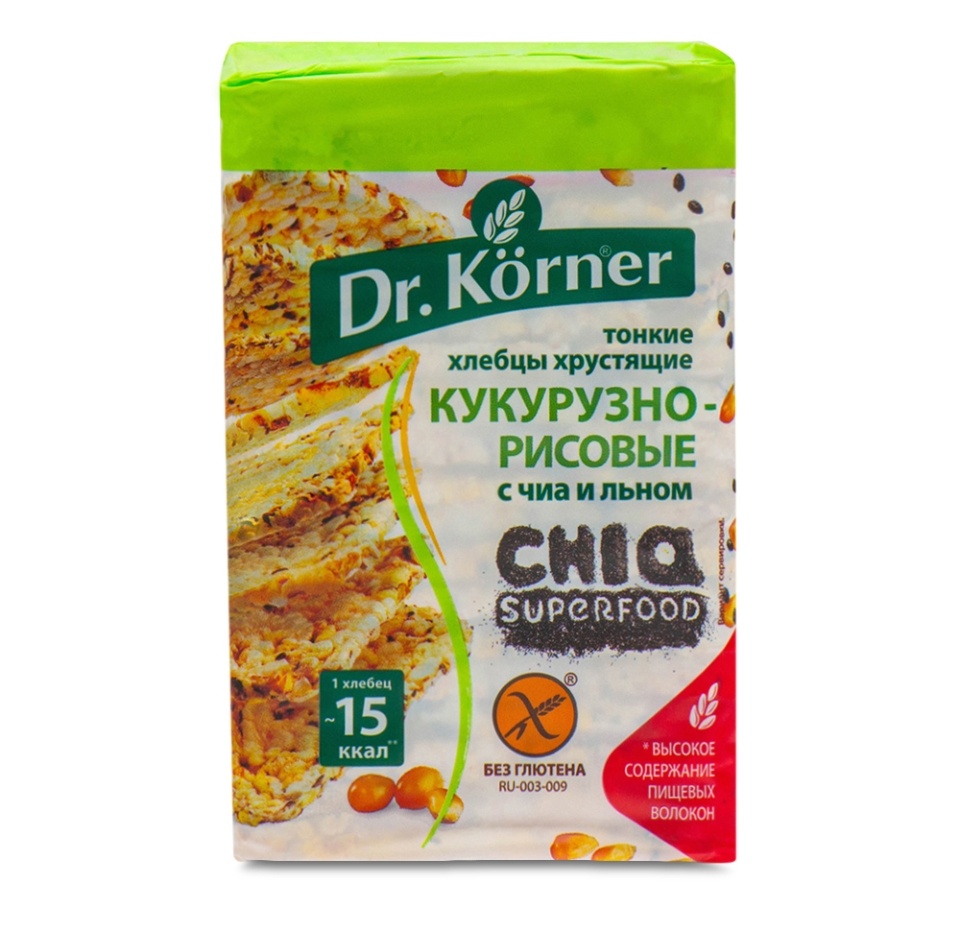 

Хлебцы кукурузно-рисовые Dr. Körner с чиа и льном 100 г