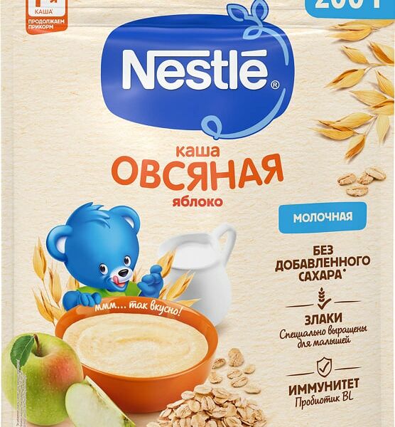 Каша Nestle Молочная овсяная Яблоко с 5 месяцев 200г