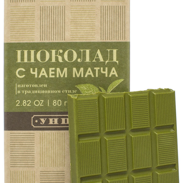 Шоколад «Унция» с чаем матча, 80 гр.