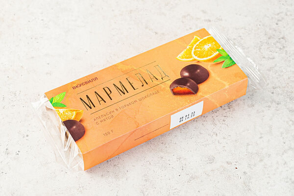 Мармелад Апельсин в горьком шоколаде с мятой