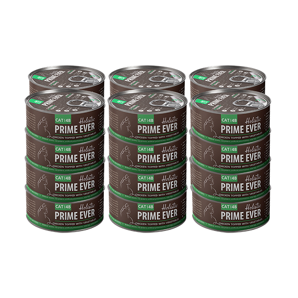 Корм для кошек PRIME EVER 4B Цыпленок с овощами в желе конс. 80г (упаковка - 24 шт)