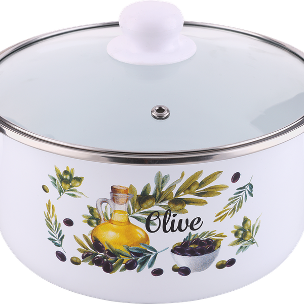 Кастрюля HOMECLUB Enamel, деколь, в ассортименте, 2.7л