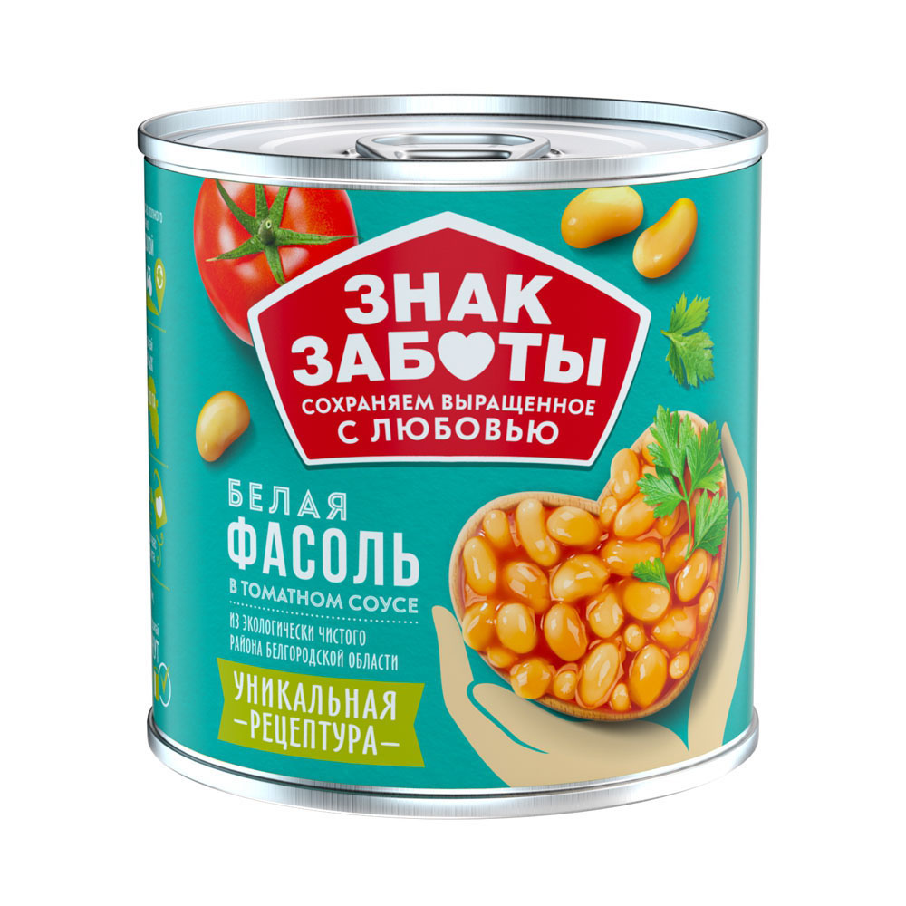 

Фасоль белая ЗНАК ЗАБОТЫ в томатном соусе, 400г