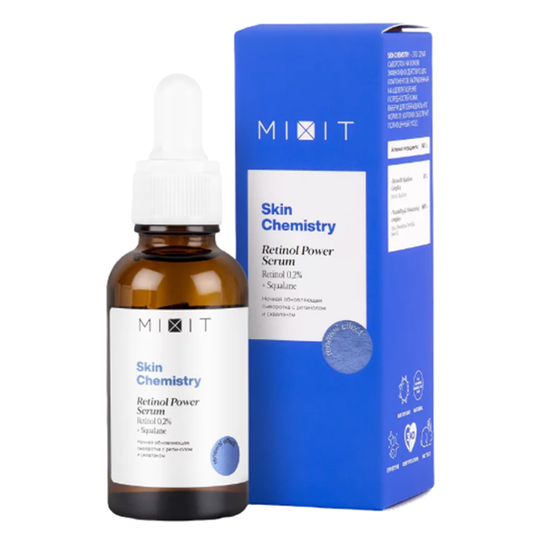 Сыворотка для лица ночная обновляющая с ретинолом Mixit Skin Chemistry Retinol Power Serum, 30 мл