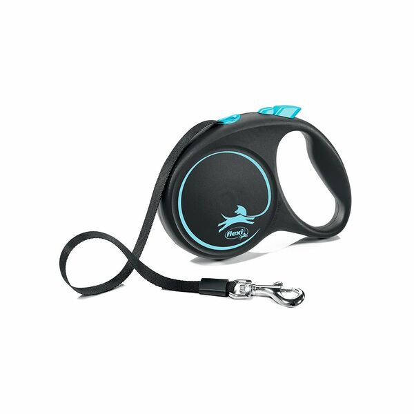 Рулетка Flexi Black Design M до 25 кг 5 м лента Синяя