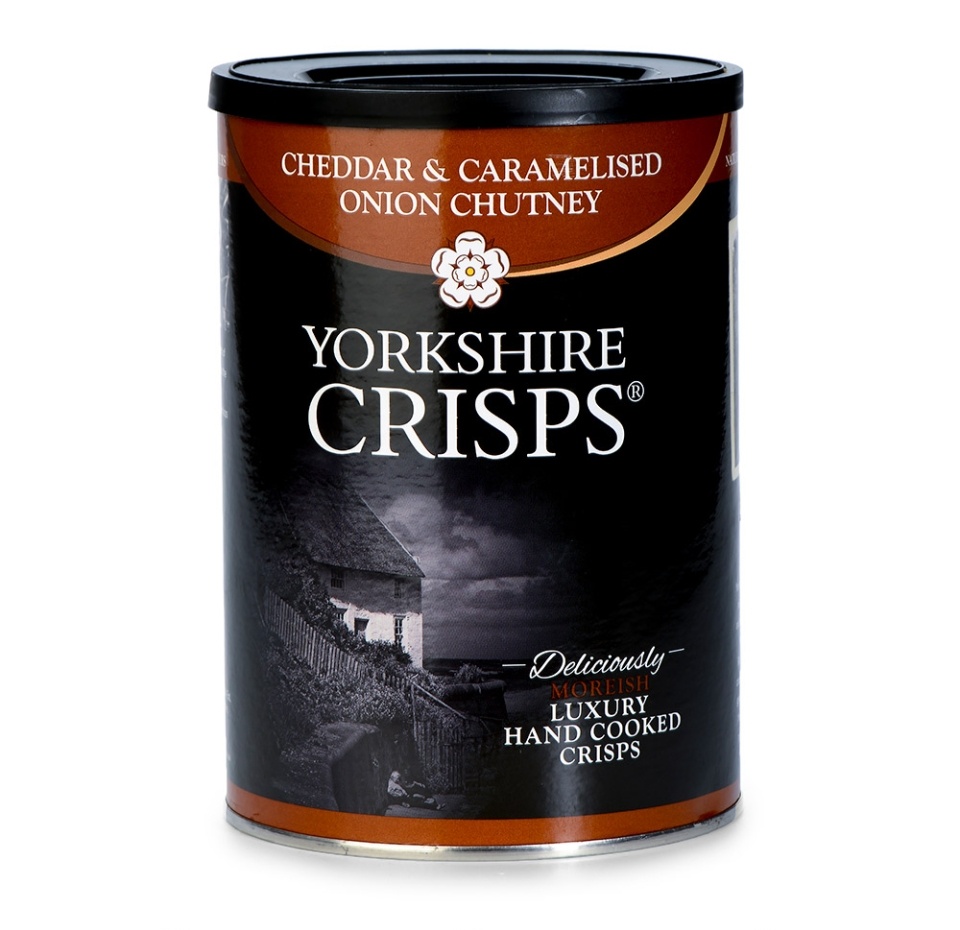 

Чипсы картофельные Yorkshire Crisps с сыром чеддер и карамелизированным луком, 100 г банка Великобритания