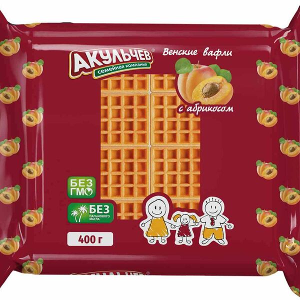 Вафли венские Акульчев Абрикос 400 г