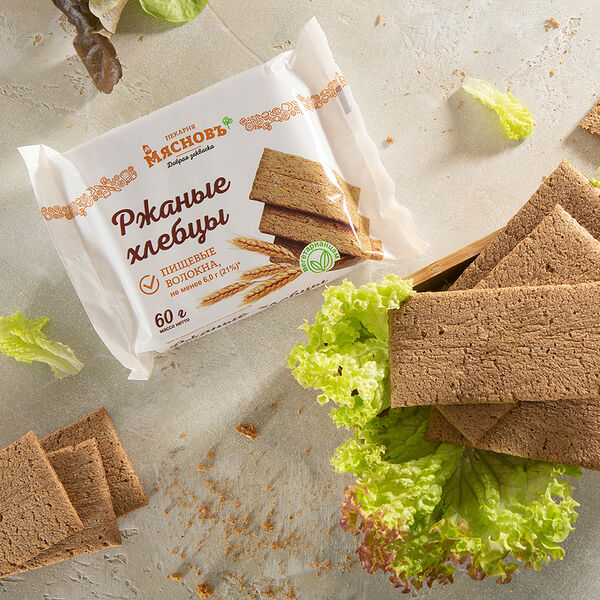 Хлебцы хрустящие ржаные МясновЪ Пекарня запеченные