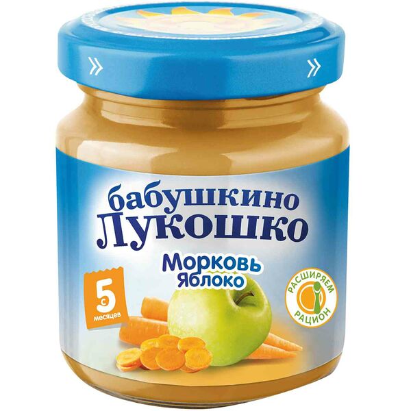 Пюре Бабушкино Лукошко Морковь-Яблоко с 5 месяцев