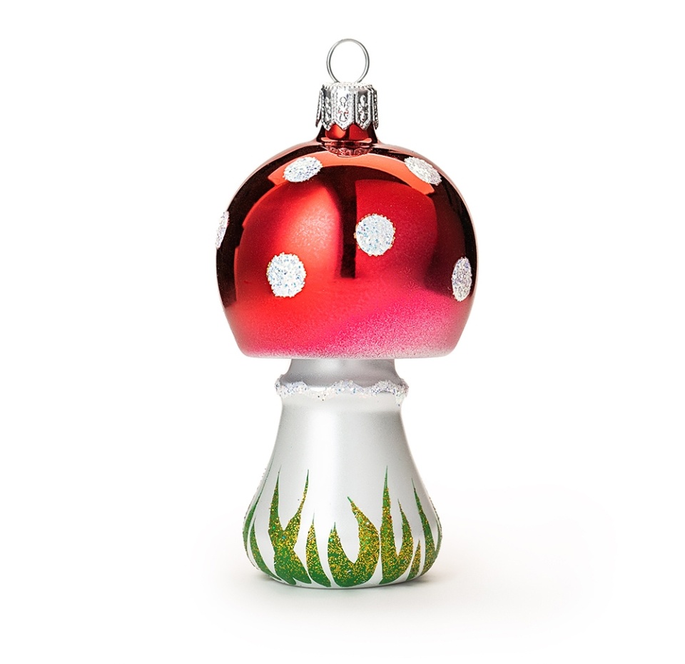 

Игрушка на ёлку «Мухомор» стеклянная, «Коллекция "Традиции"», 8.2 см, Россия