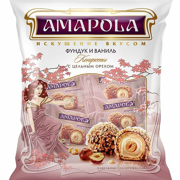 Конфеты вафельная Amapola с ванильно - сливочным вкусом, 120г