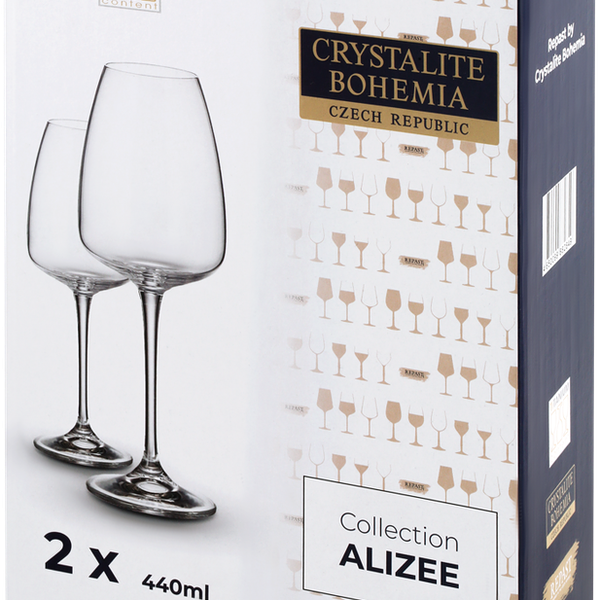 Набор бокалов для вина CRYSTALITE BOHEMIA Alizee 440мл Арт. 45875, 2шт
