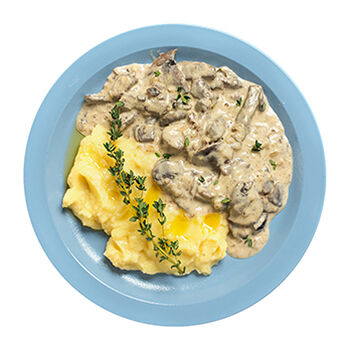 Печень по-строгановски с картофельным пюре Уже Готово