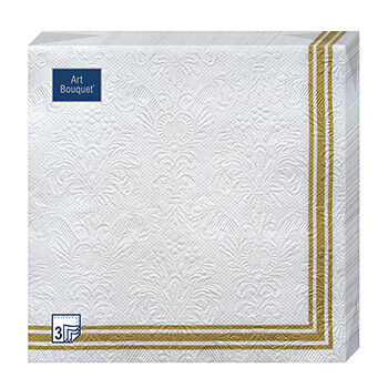 Салфетки бумажные Art Bouquet 3сл, Золотая рамка, 33х33см, 20шт., Россия
