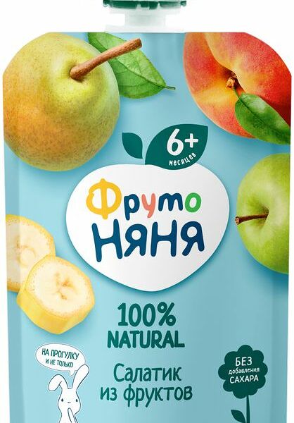 Пюре ФрутоНяня Салатик из фруктов с 6 мес. 90г