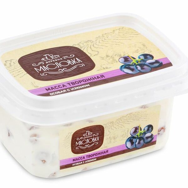 Масса творожная Деревня Масловка с изюмом 23% БЗМЖ