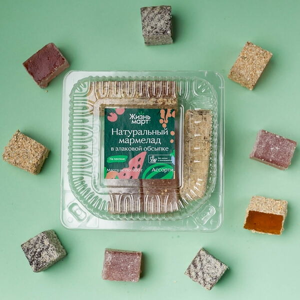 Натуральный мармелад в злаковой обсыпке Ассорти