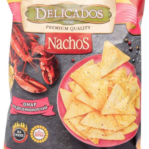 Чипсы кукурузные Delicados Nachos Омар Средиземноморский