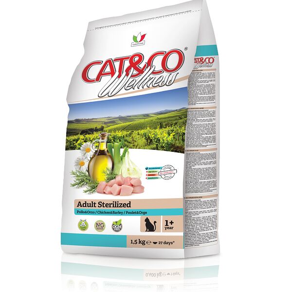 Wellness Cat&Co Adult Sterilized корм для взрослых стерилизованных кошек Курица и ячмень