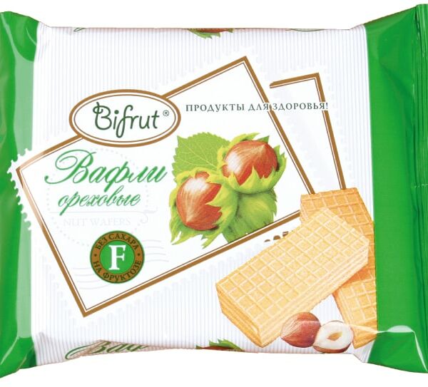 Вафли Bifrut Ореховые на фруктозе 60г