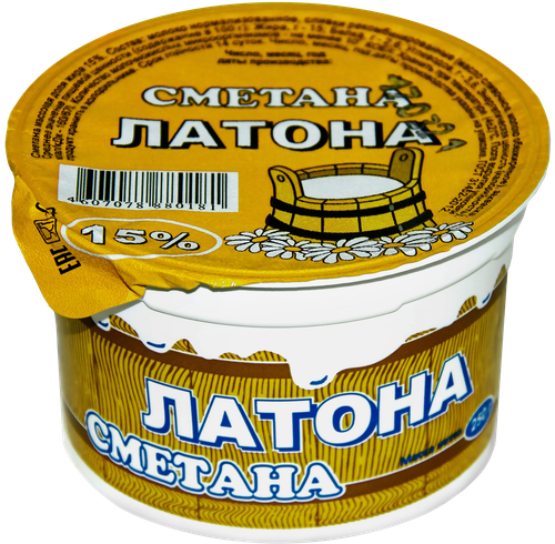 

Сметана Латона 15% 250 г дизайн упаковки в ассортименте