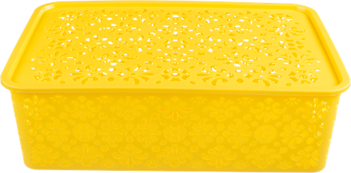 

Корзина HOMECLUB Boho 32x21,5x10,5см, с крышкой, пластик, в ассорт.