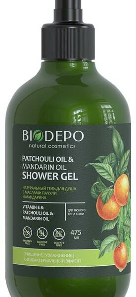 Гель для душа Biodepo натуральный с эфирными маслами грейпфрута и мандарина 475мл