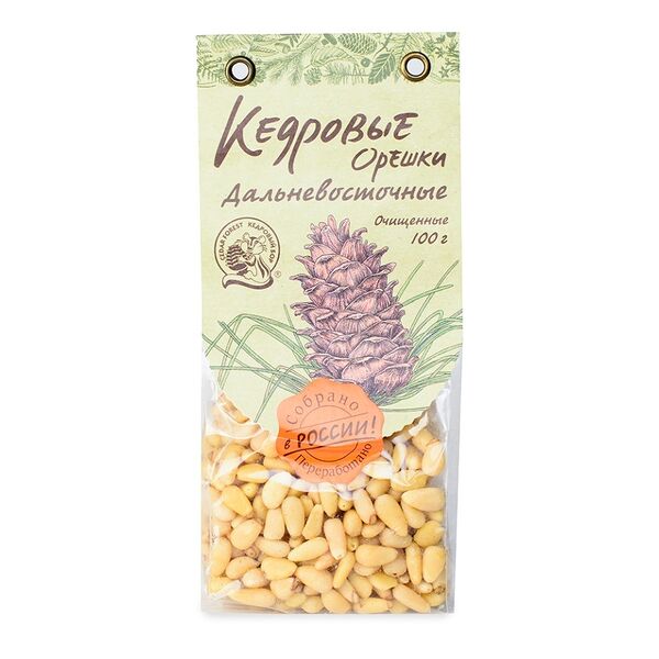 Кедровые орешки Дальневосточные Кедровый бор очищенные 100 г