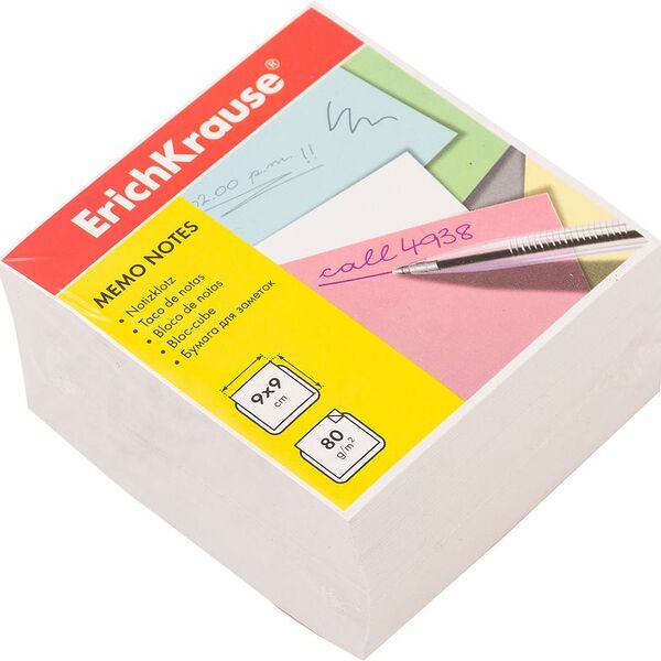Блок для заметок Erich Krause, 9х9х5см
