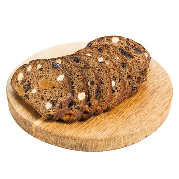 Хлеб «Праздничный» десертный ржано-пшеничный подовый с орехами, сухофруктами и мёдом, «Просто Азбука»