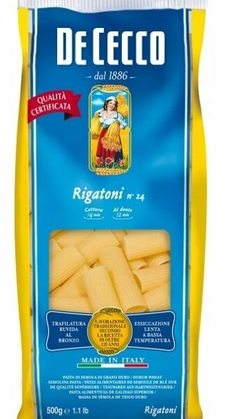 Макаронные изделия De Cecco № 24 из твердых сортов пшеницы Ригатони