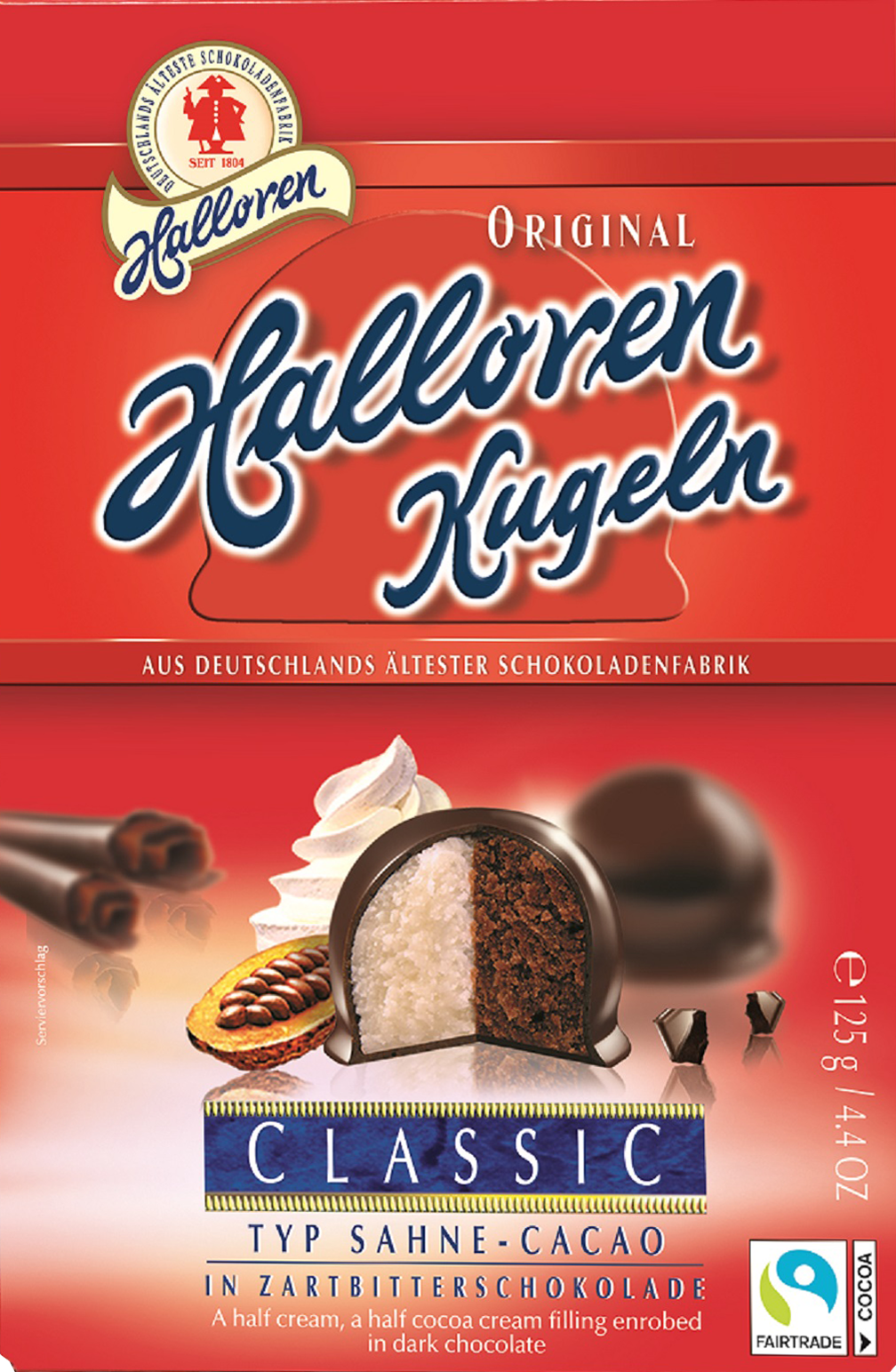 

Конфеты Halloren Kugeln шоколадные Крем-какао