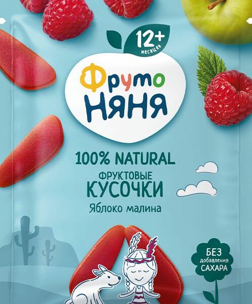 Фруктовые кусочки ФрутоНяня Яблоко Малина с 12 мес. 15г