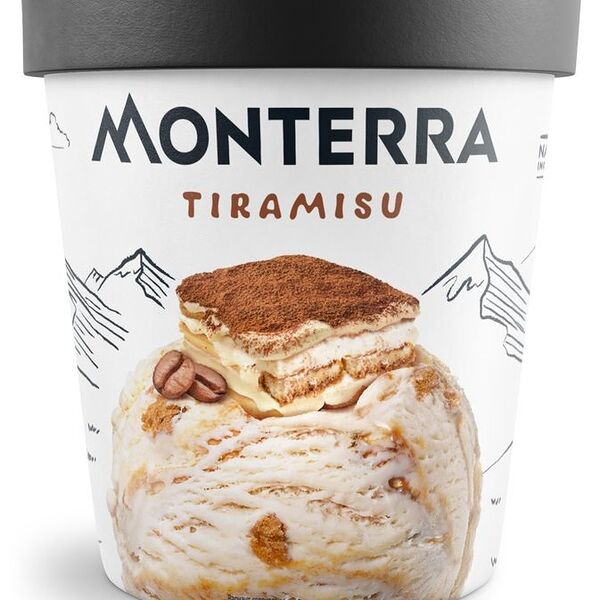 Пломбир Tiramisu с сыром маскарпоне и кусочками печенья «Тирамису», Monterra, БЗМЖ