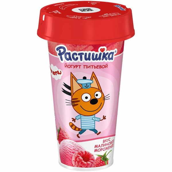 Йогурт Растишка Малиновое мороженое обогащенный кальцием 2.8% 190г