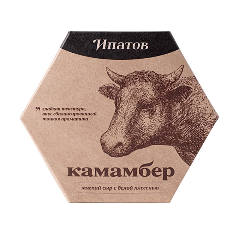 

Сыр мягкий Камамбер Ипатов. Мастерская сыра с благородной белой плесенью 55%, 125г