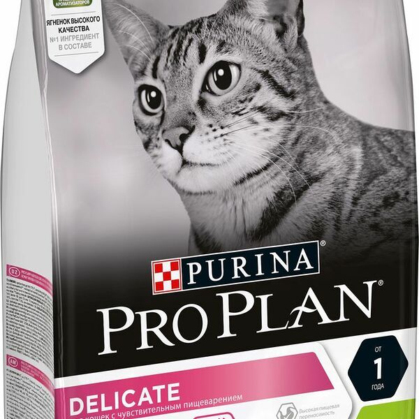 Корм для кошек Pro Plan Delicate OPTIRenal при проблемах с почками, при чувствительном пищеварении с ягненком