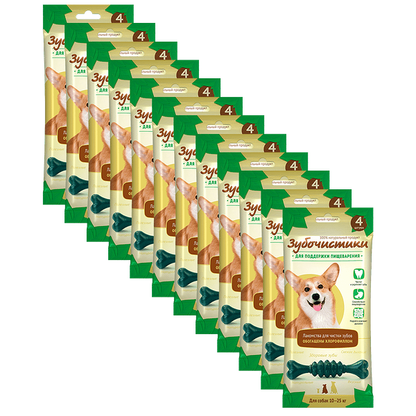 Лакомство для собак ДЕРЕВЕНСКИЕ ЛАКОМСТВА Зубочистики Мятные для средних пород 70г (упаковка - 12 шт)