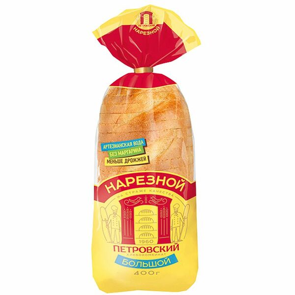 Батон Хлебокомбинат Петровский Нарезной 400 г