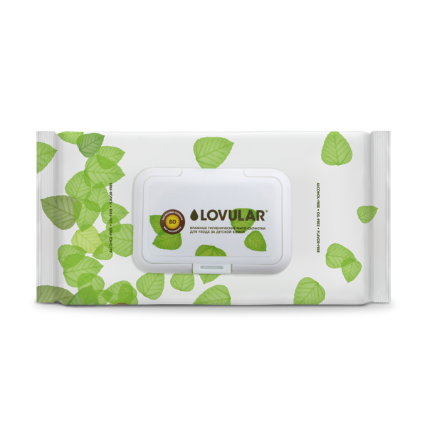 Влажные фито-салфетки LOVULAR 80 шт.