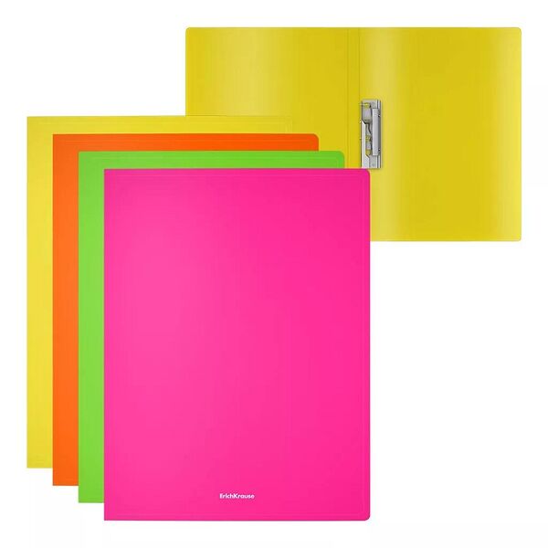 Папка с боковым зажимом ErichKrause Matt Neon, A4, ассорти  50138 шт Erich Krause