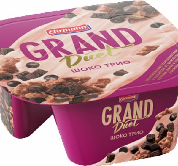 Десерт творожный Grand Duet Шоко трио шоколад 7.3%, 138г