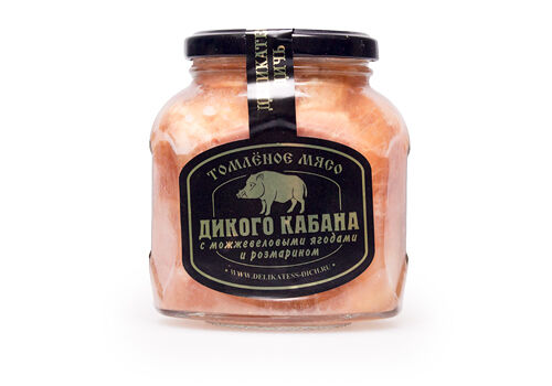 Мясо кабана Деликатес дичь томленое с можжевеловой ягодой и розмарином, 220г