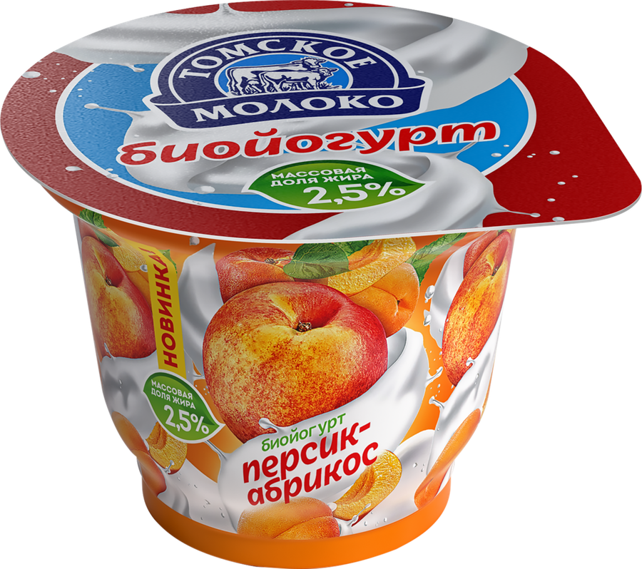

Био Йогурт Томское Молоко персик-абрикос 2,5% 180 г