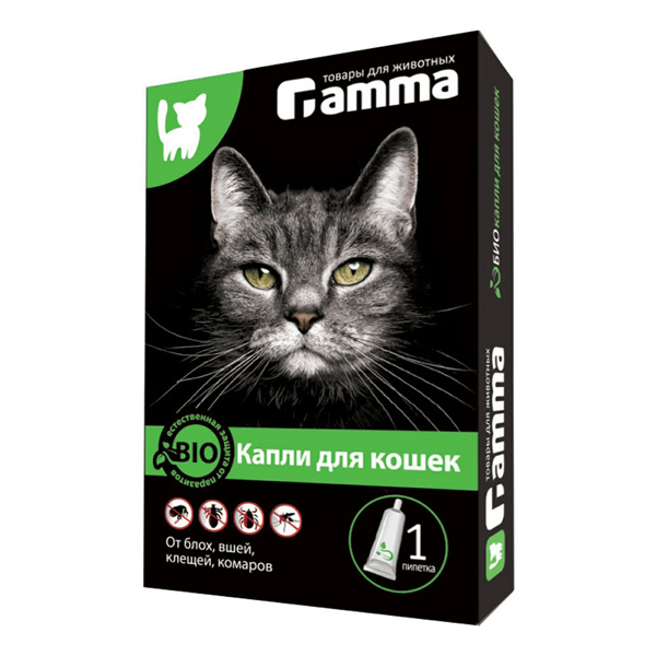 Капли Gamma Bio для кошек от внешних паразитов 1 пипетка