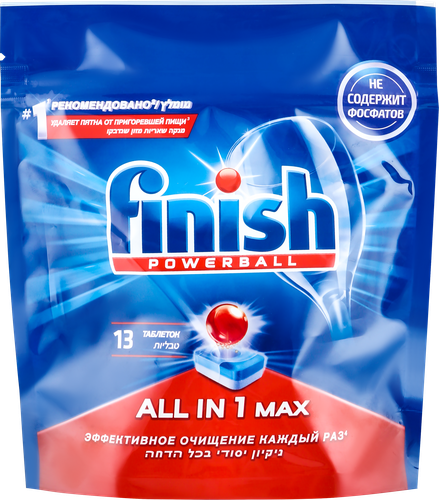 

Таблетки для посудомоечной машины Finish All in 1 Max 13 шт.